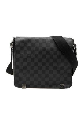 Louis Vuitton Damier Graphite District PM NM Crossbody Shoulder Bag Black
